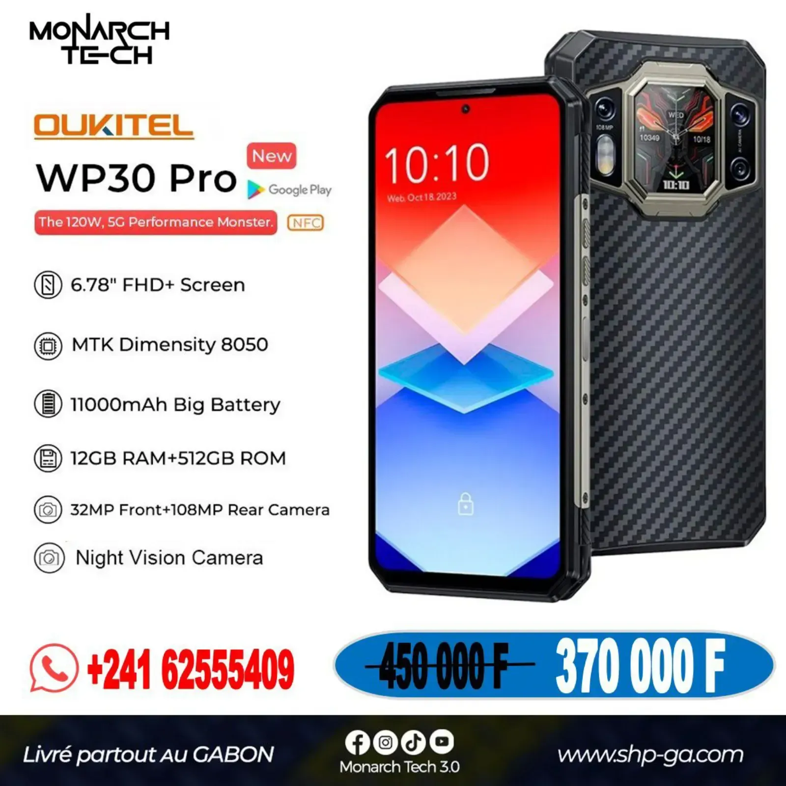 Main Photo - Marketplace | Téléphone Oukitel Wp30 Pro, Petit paris, Libreville, Gabon | Electronics & Media 